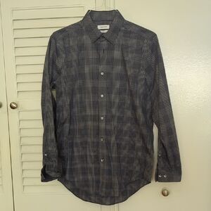 Calvin Klein Men's Gray Checkered Shirt
